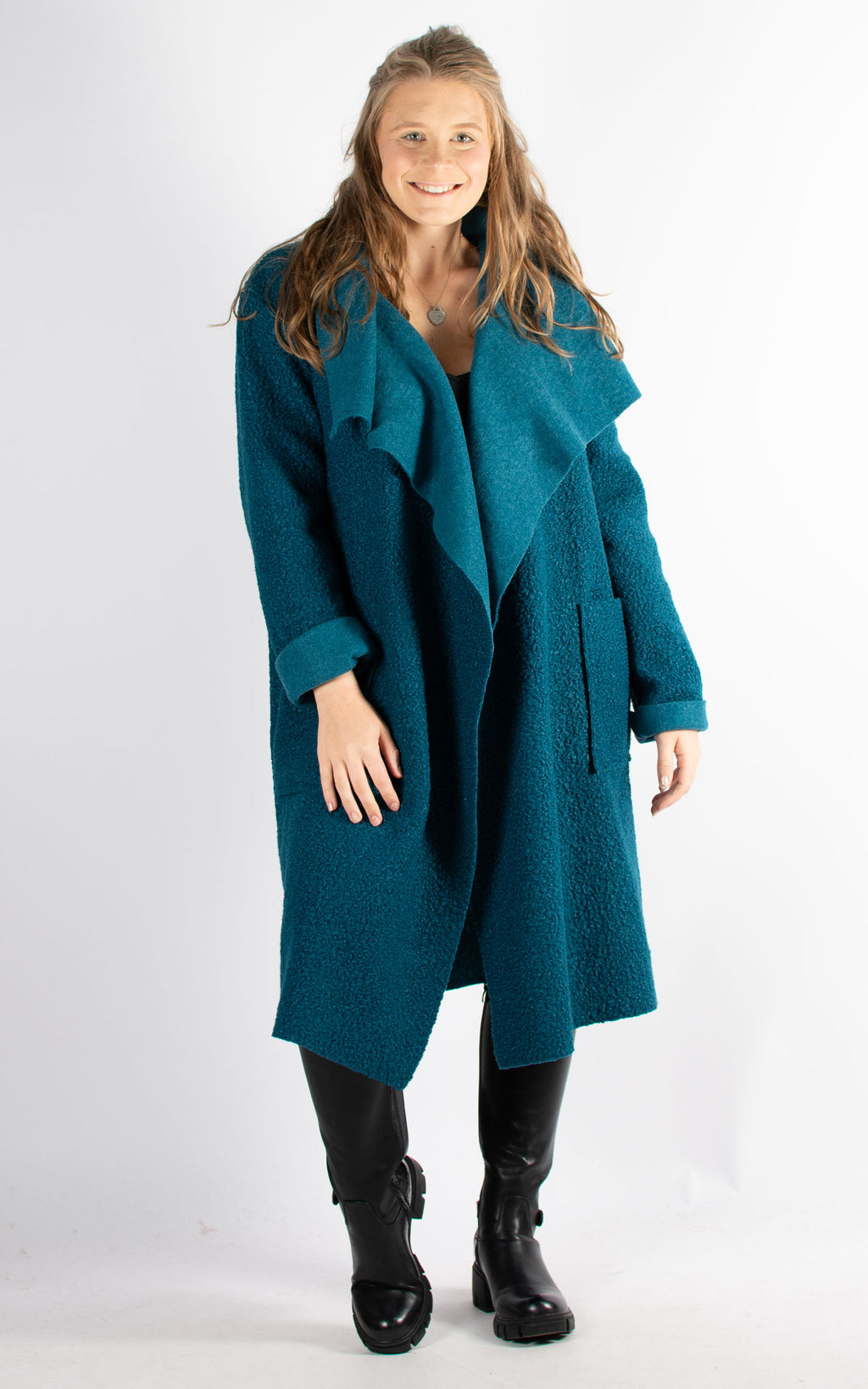 Winnie Waterfall Coat | Teal