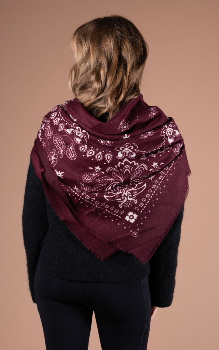 Winter Scarf | Bandana | Burgundy