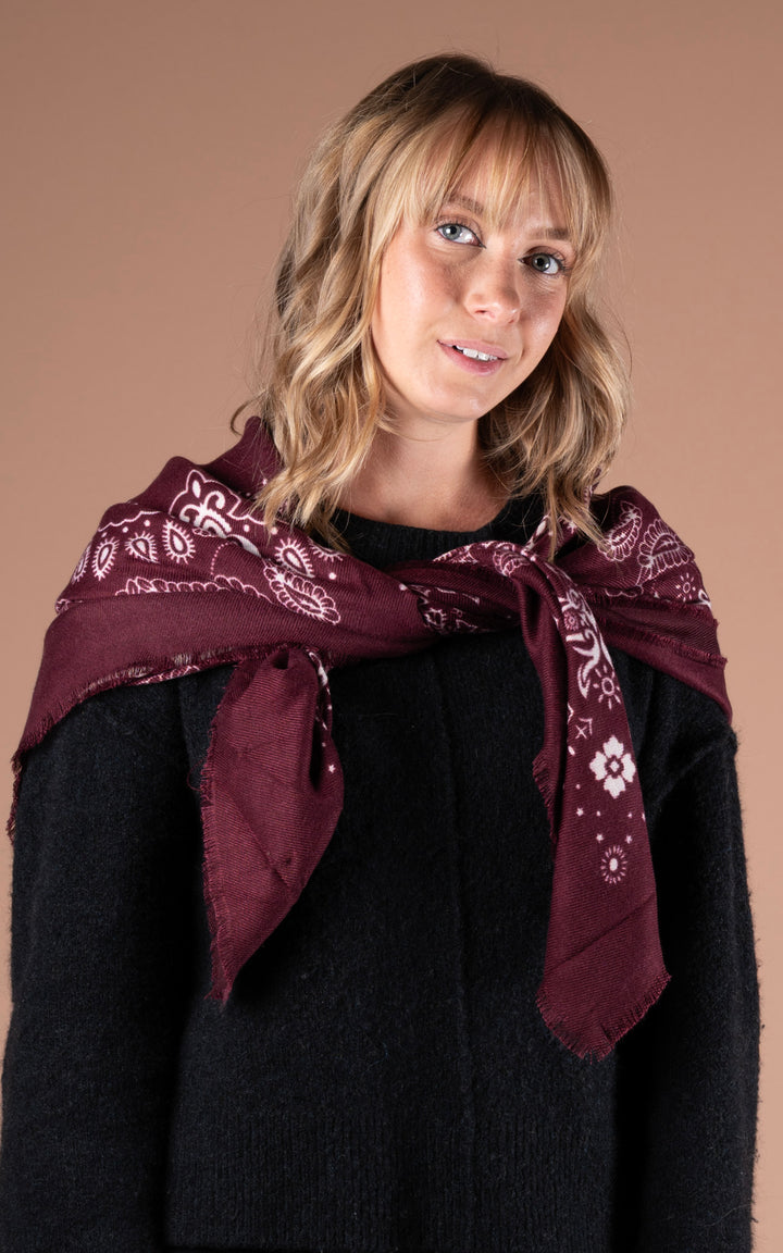 Winter Scarf | Bandana | Burgundy