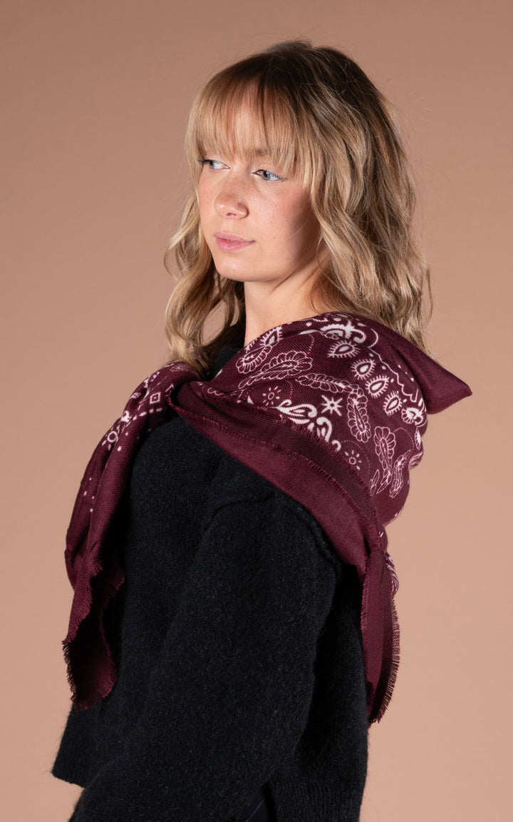 Winter Scarf | Bandana | Burgundy