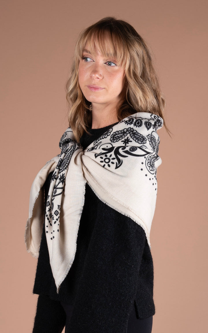 Winter Scarf | Bandana | Cream