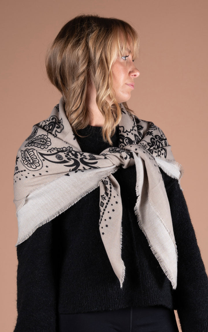 Winter Scarf | Bandana | Taupe