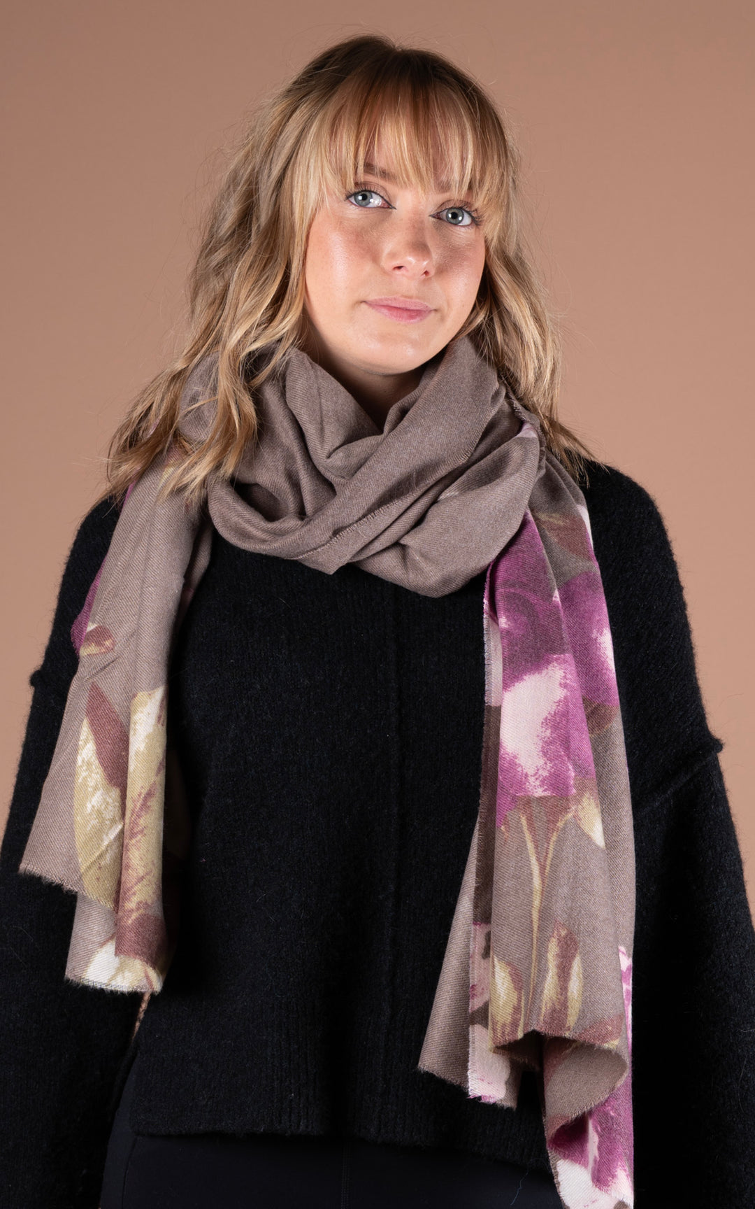 Winter Scarf | Floral | Mocha