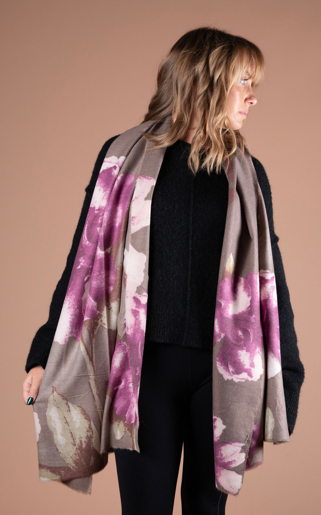 Winter Scarf | Floral | Mocha