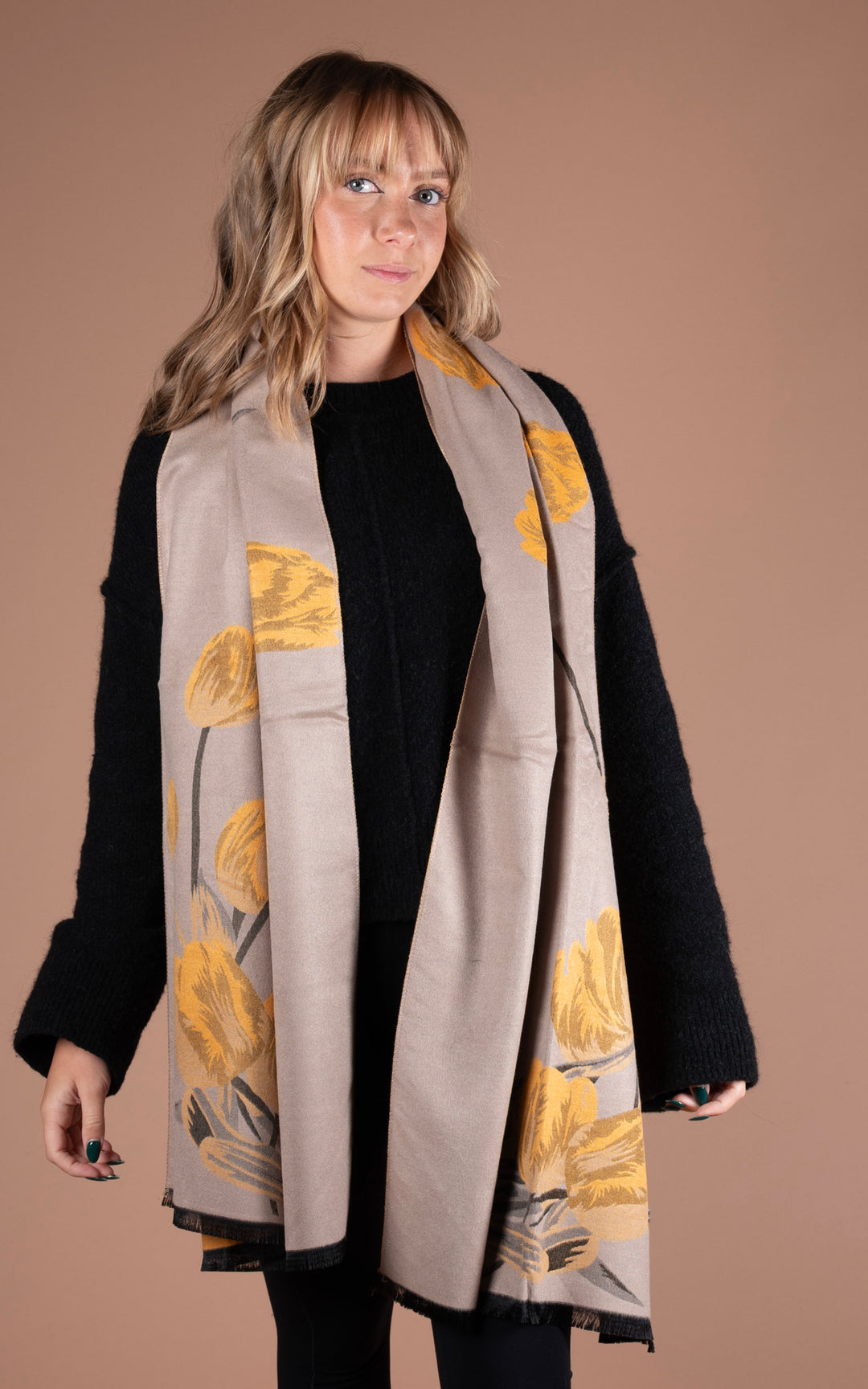 Winter Scarf | Frayed Edge | Yellow