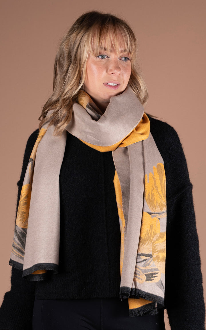 Winter Scarf | Frayed Edge | Yellow