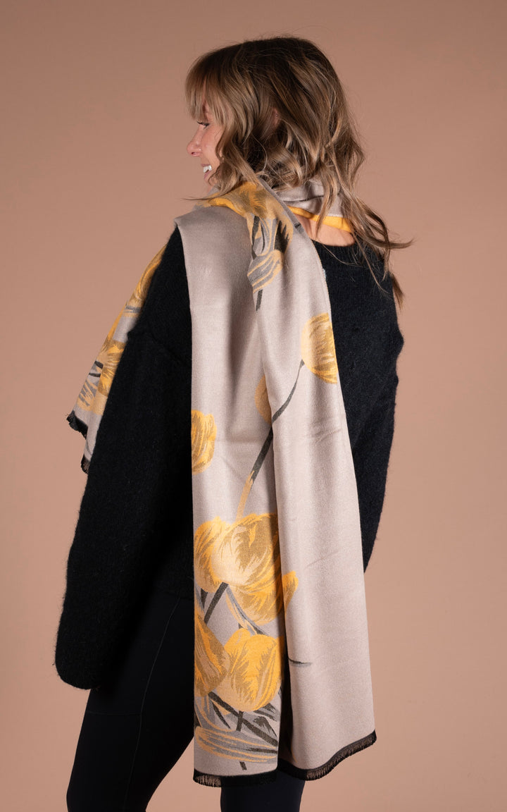 Winter Scarf | Frayed Edge | Yellow