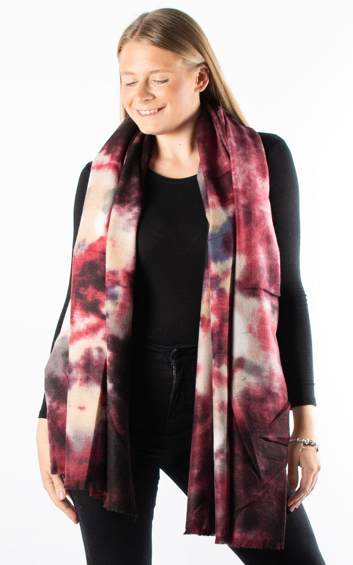 Winter Scarf | Marble | Burgundy