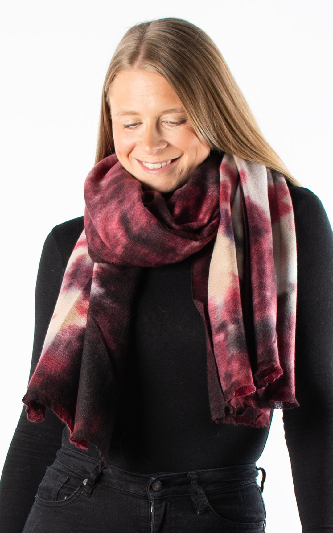 Winter Scarf | Marble | Burgundy