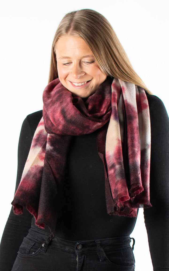 Winter Scarf | Marble | Burgundy
