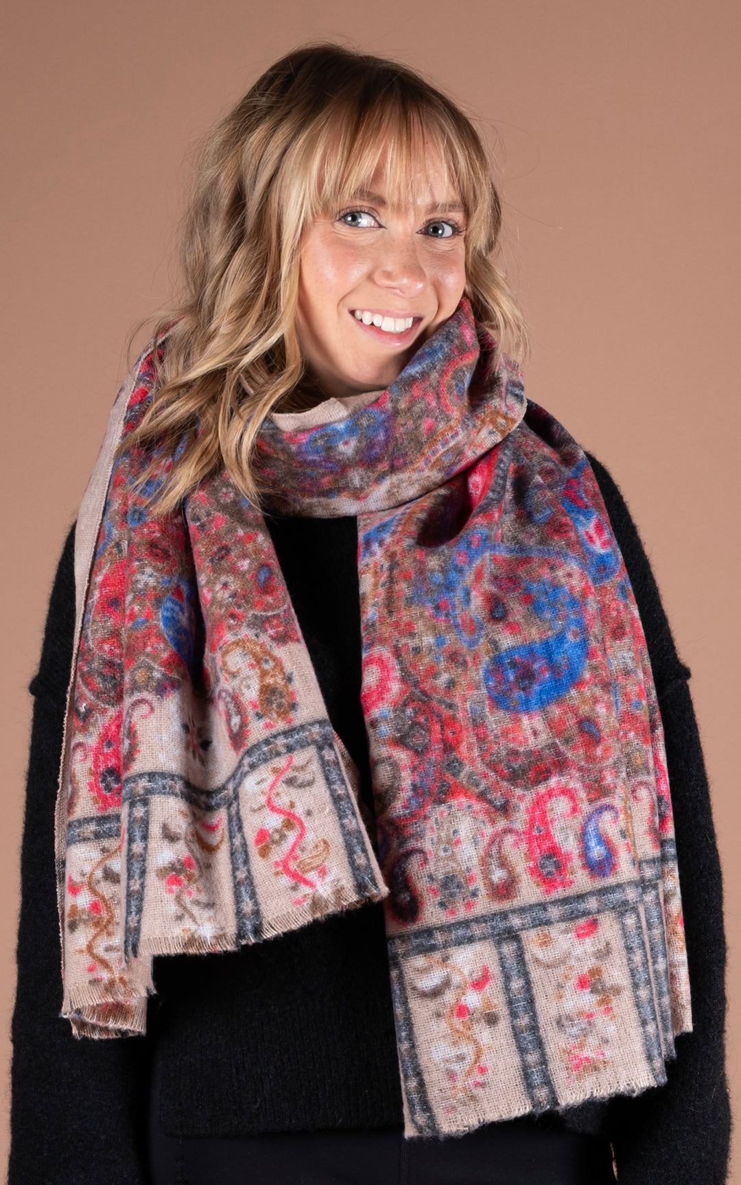 Winter Scarf | Paisley | Beige