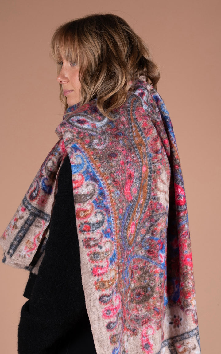 Winter Scarf | Paisley | Beige