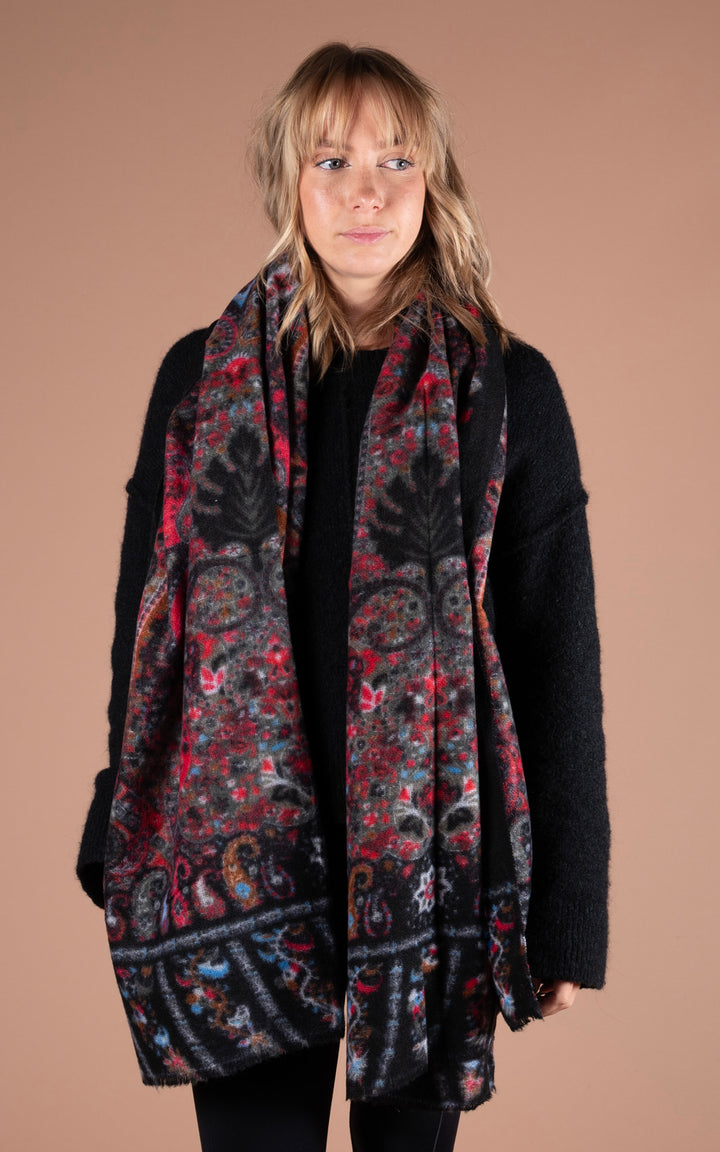 Winter Scarf | Paisley | Black