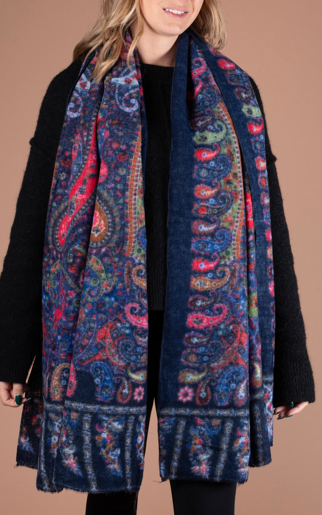 Winter Scarf | Paisley | Navy