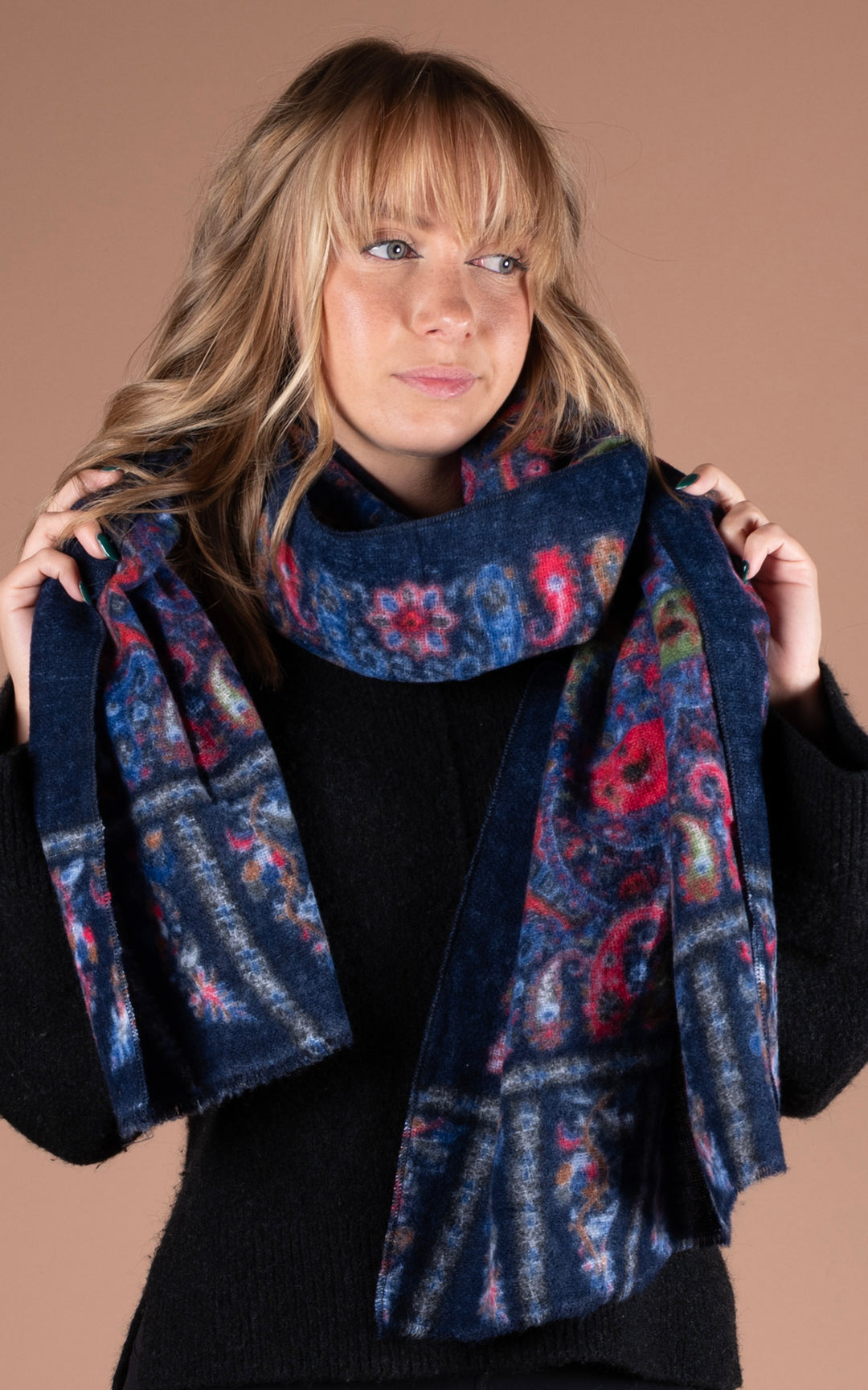 Winter Scarf | Paisley | Navy