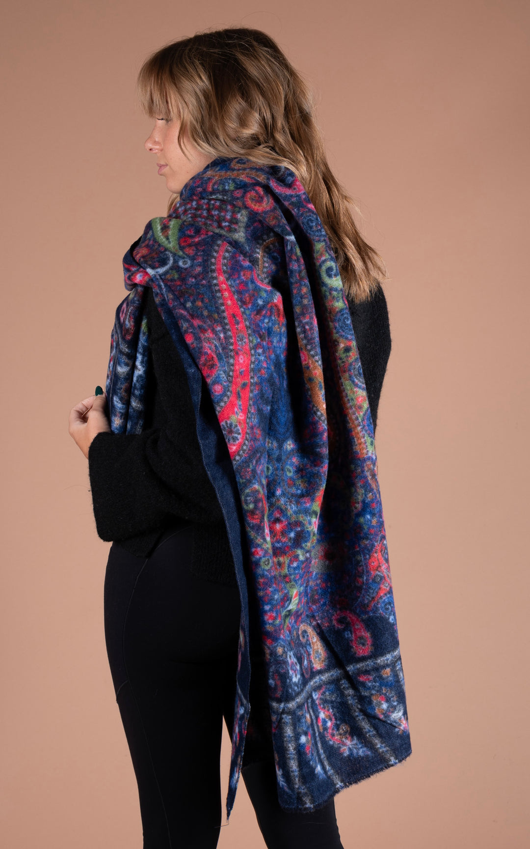Winter Scarf | Paisley | Navy