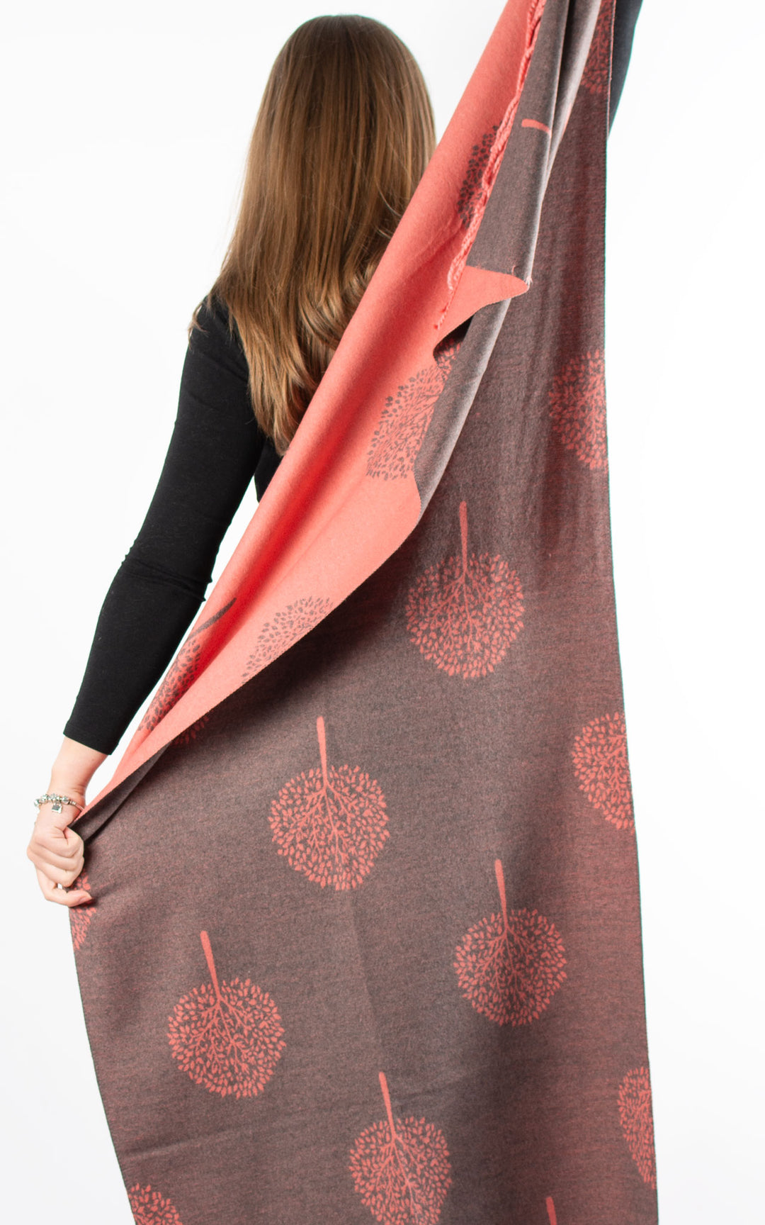 Winter Scarf | Tree of Life | Coral