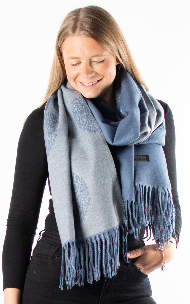 Winter Scarf | Tree of Life | Denim