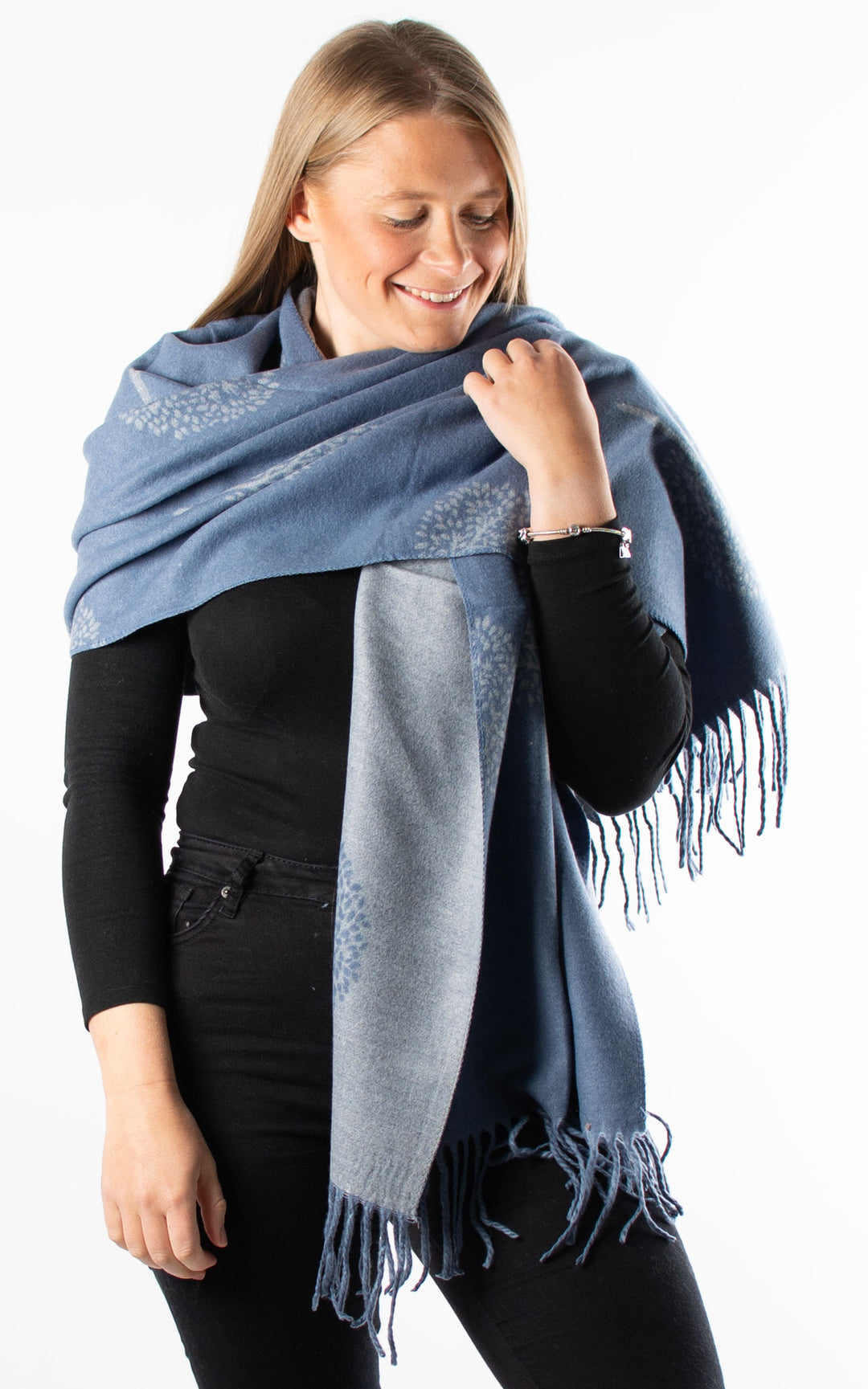 Winter Scarf | Tree of Life | Denim
