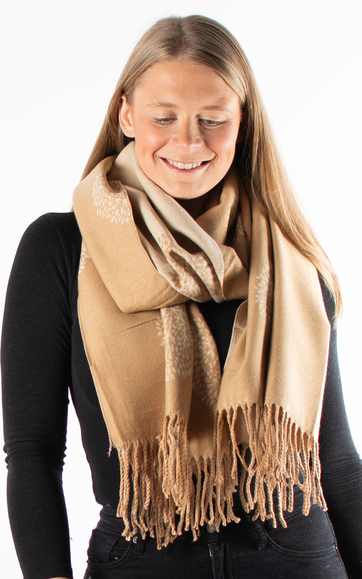 Winter Scarf | Tree of Life | Mustard