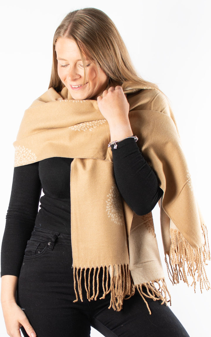 Winter Scarf | Tree of Life | Mustard