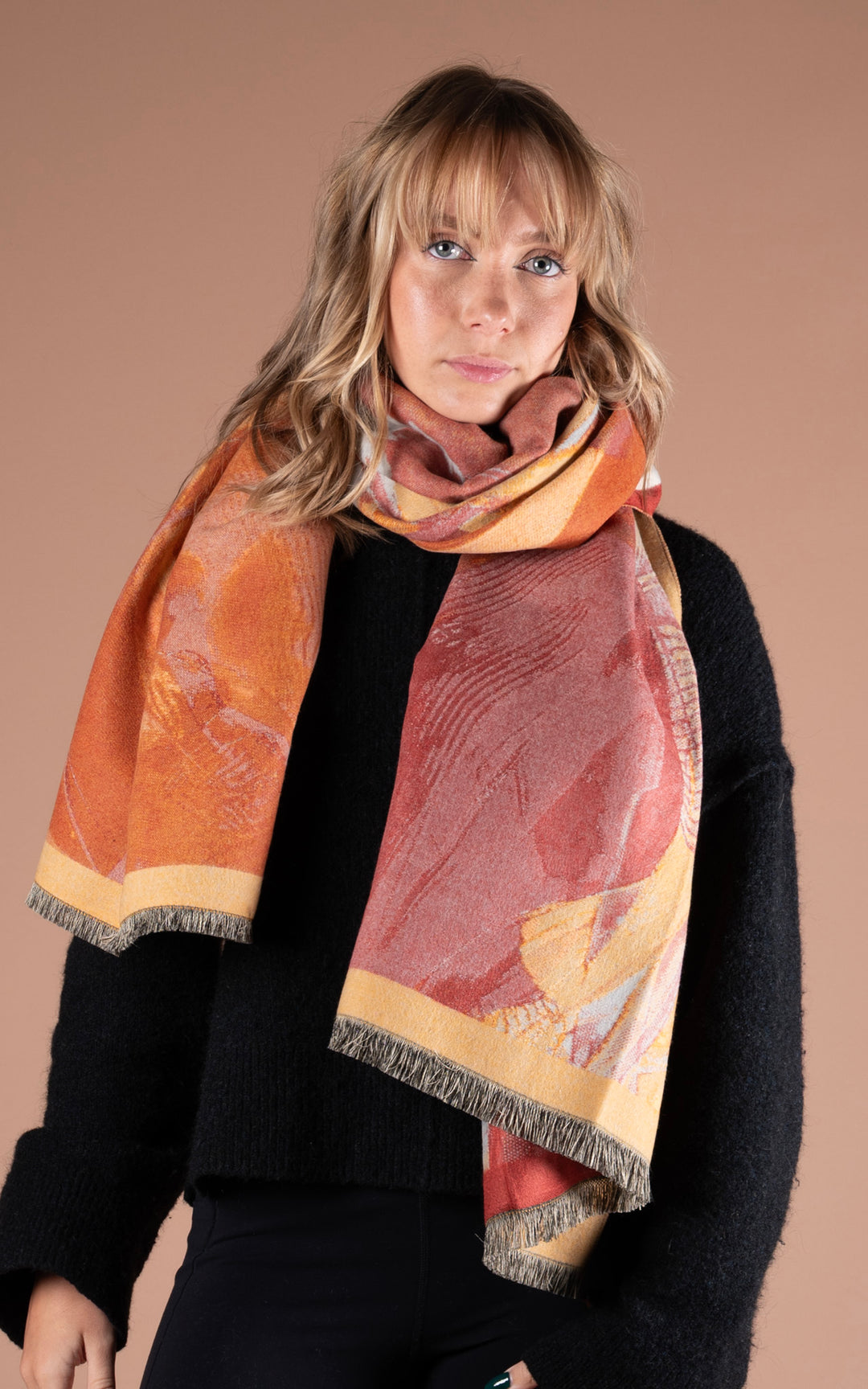 Winter Scarf | Waves | Red