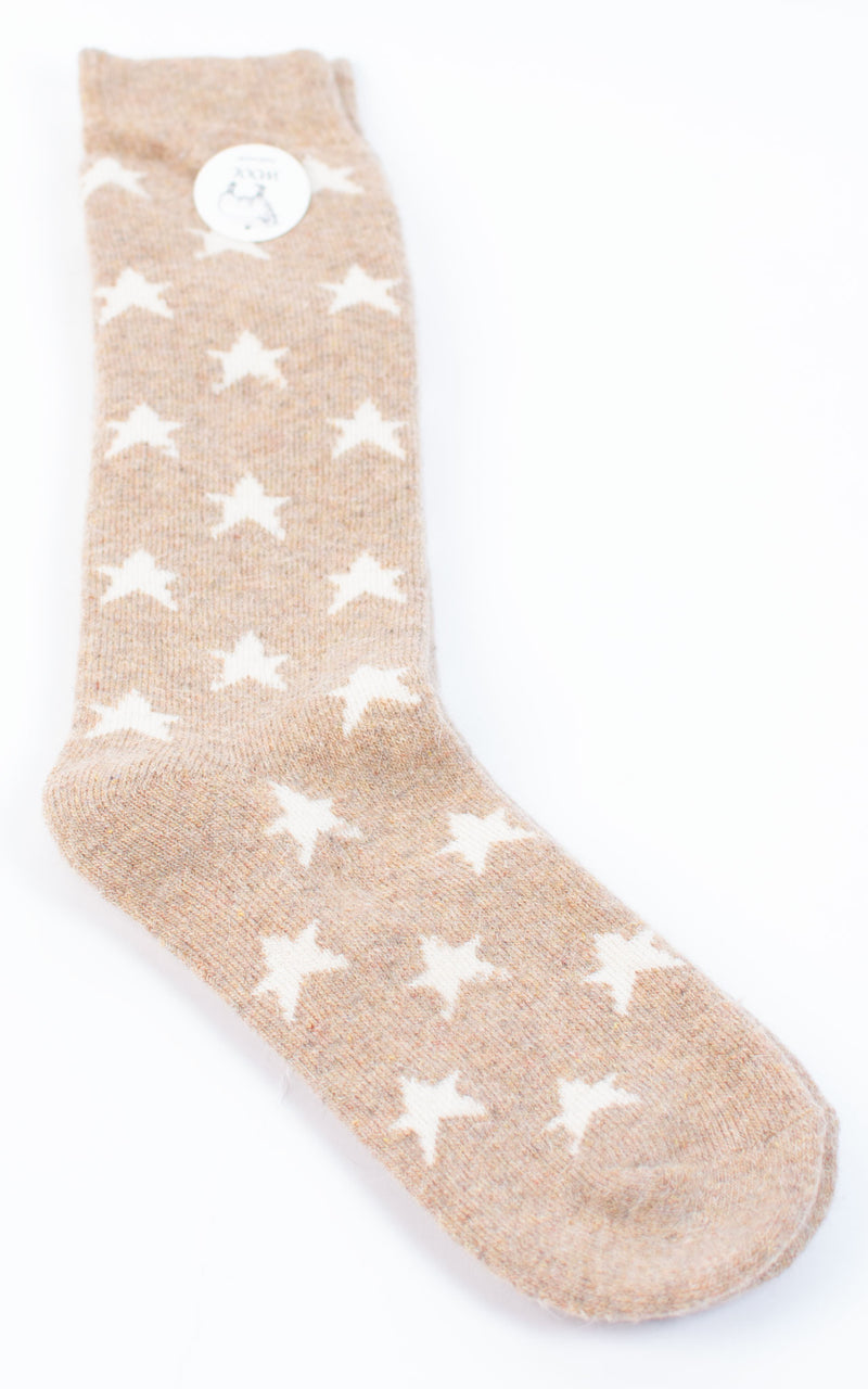 Winter Socks | Long |  Stars | Beige