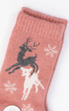 Winter Socks | Reindeer & Snowflake | Rose