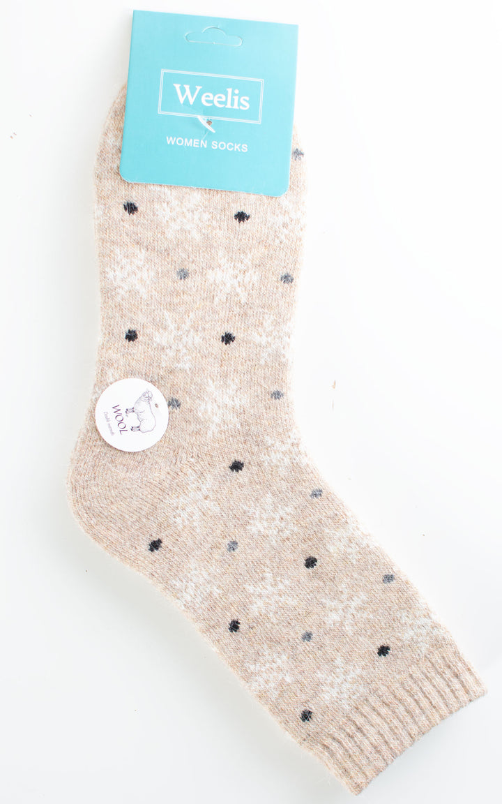 Winter Socks | Snowflakes | Beige