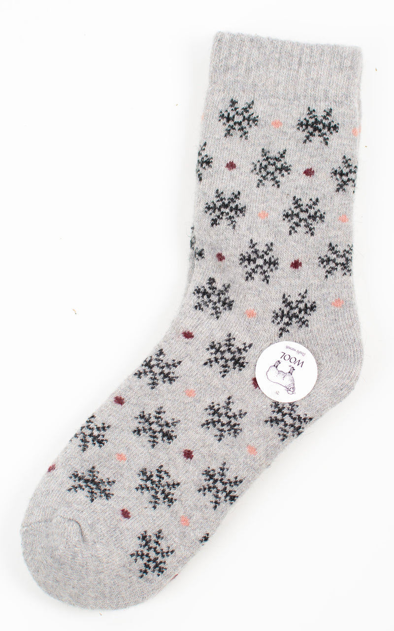 Winter Socks | Snowflakes | Light Grey