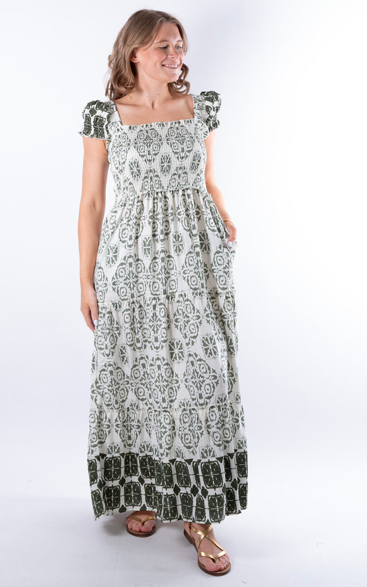 Wisteria Bardot Dress | Green