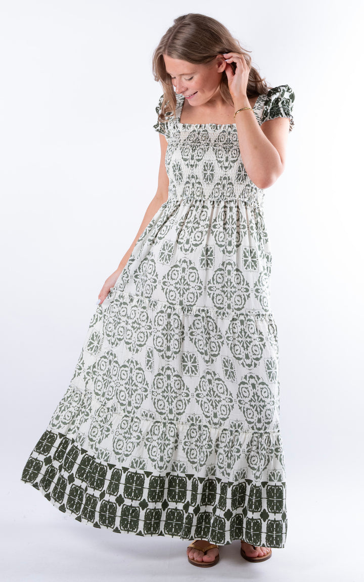 Wisteria Bardot Dress | Green