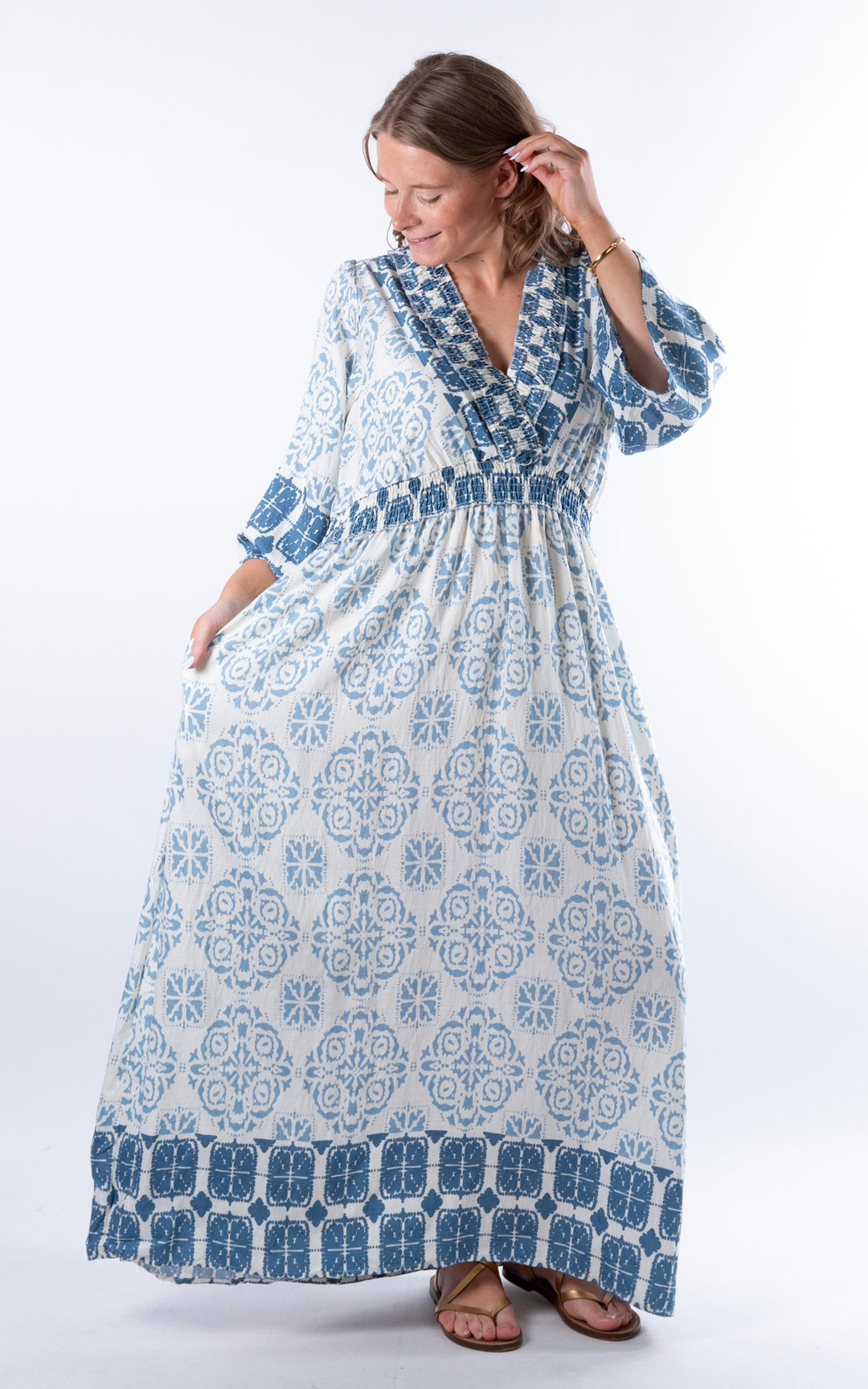 Wisteria V-Neck Dress | Blue