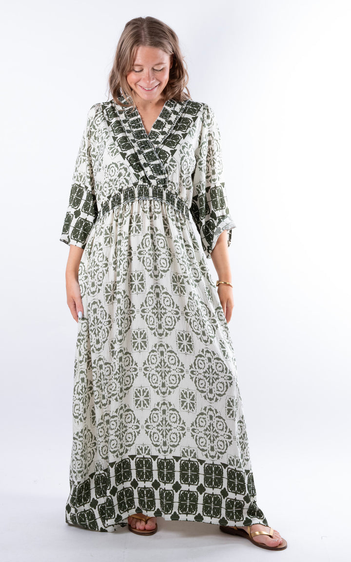 Wisteria V-Neck Dress | Green