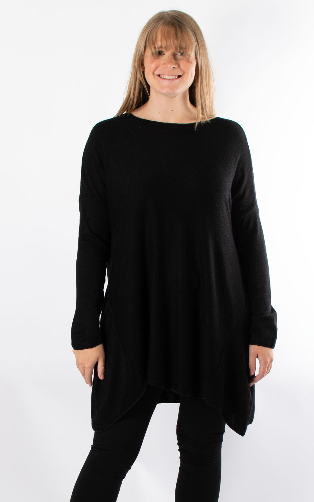 Xanthe Soft Knit Top | Black