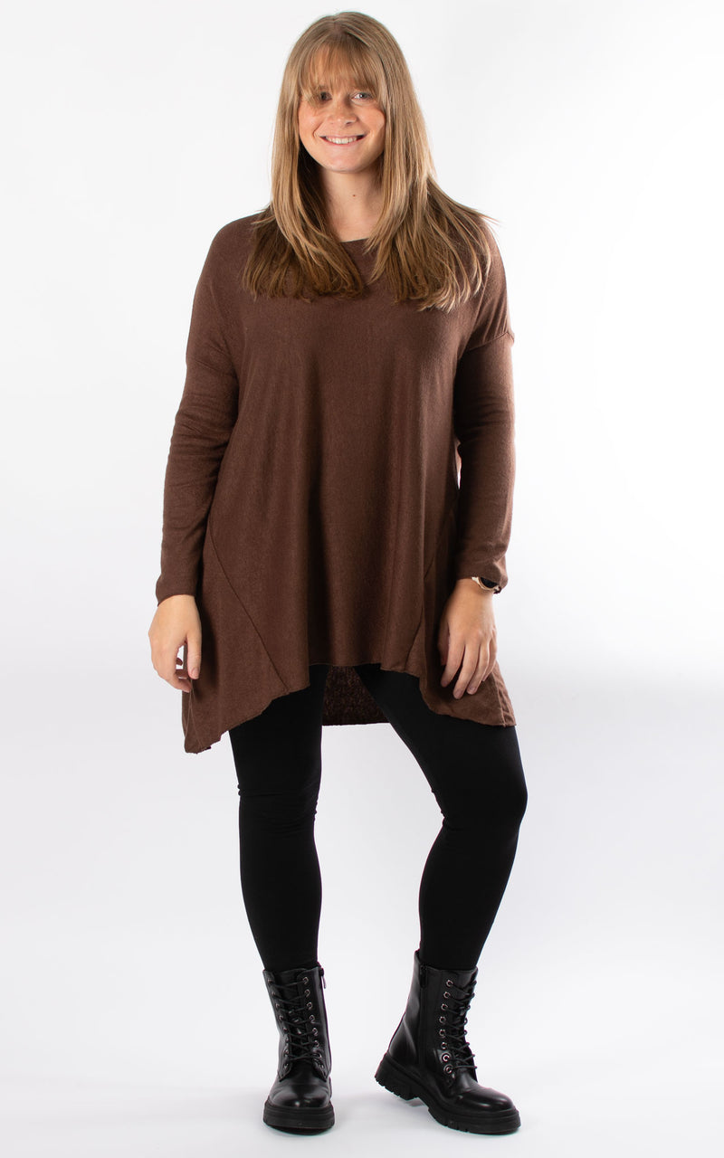 Xanthe Soft Knit Top | Chocolate