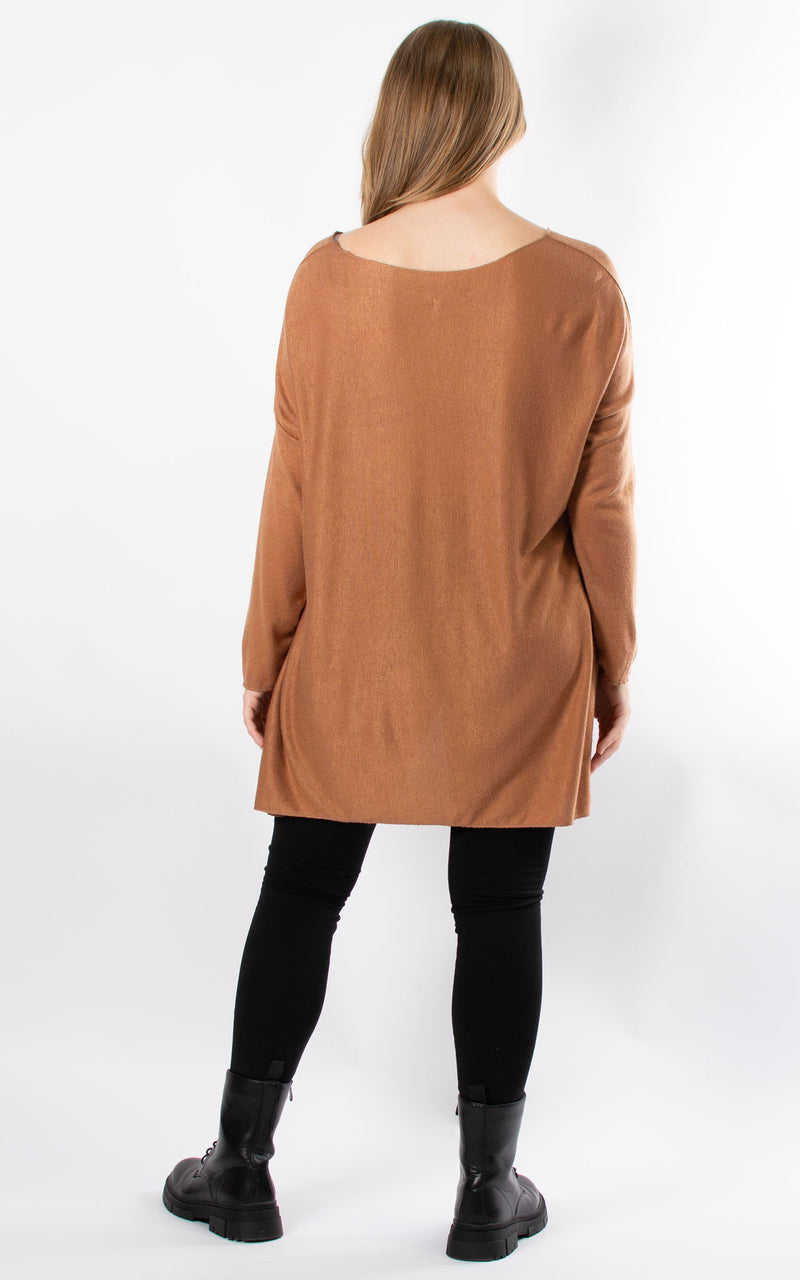 Xanthe Soft Knit Top | Camel