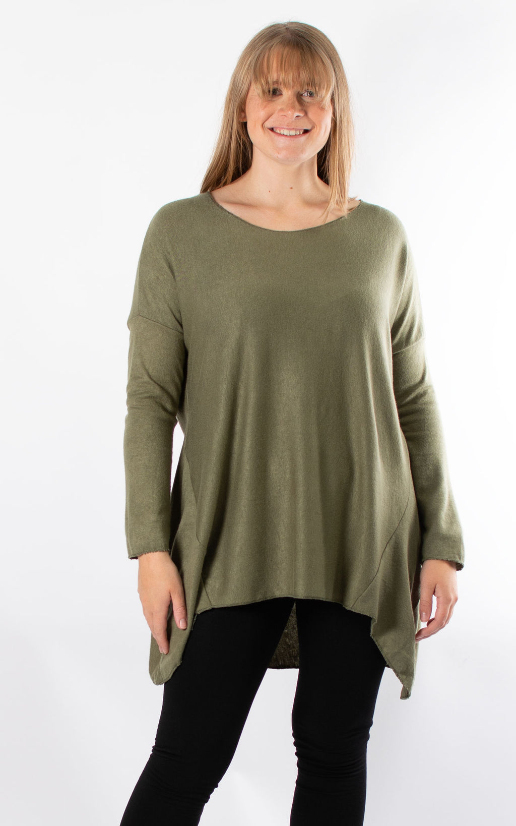 Xanthe Soft Knit Top | Khaki