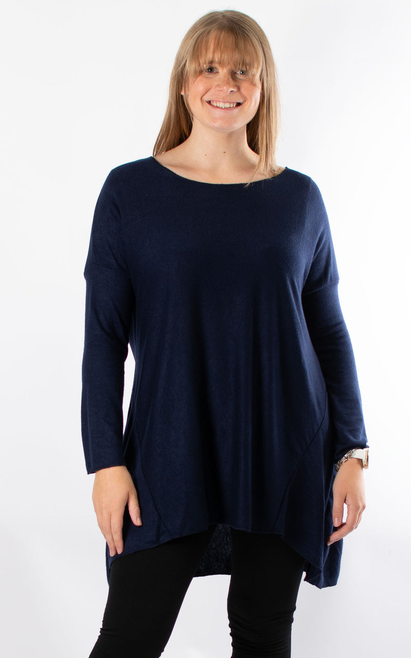 Xanthe Soft Knit Top | Navy