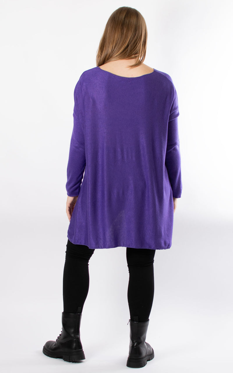 Xanthe Soft Knit Top | Purple