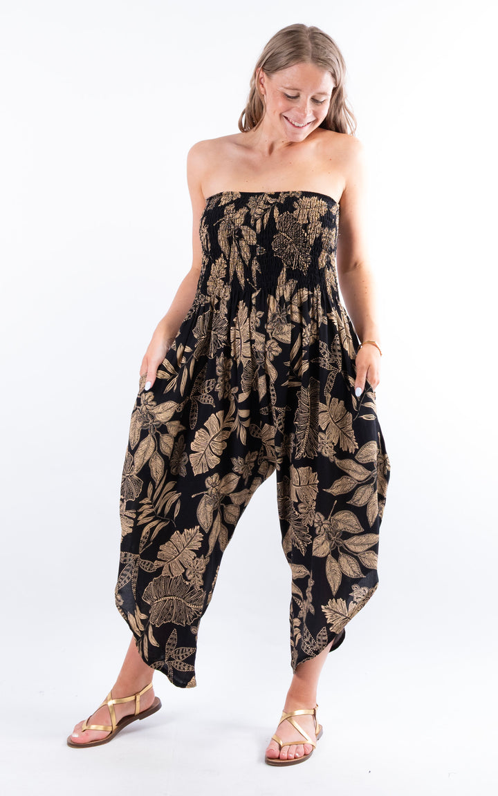 Yolanda Floral Jumpsuit | Black