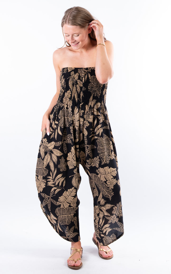 Yolanda Floral Jumpsuit | Black
