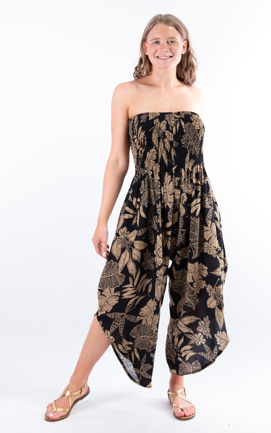 Yolanda Floral Jumpsuit | Black