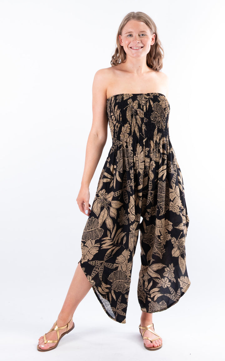 Yolanda Floral Jumpsuit | Black