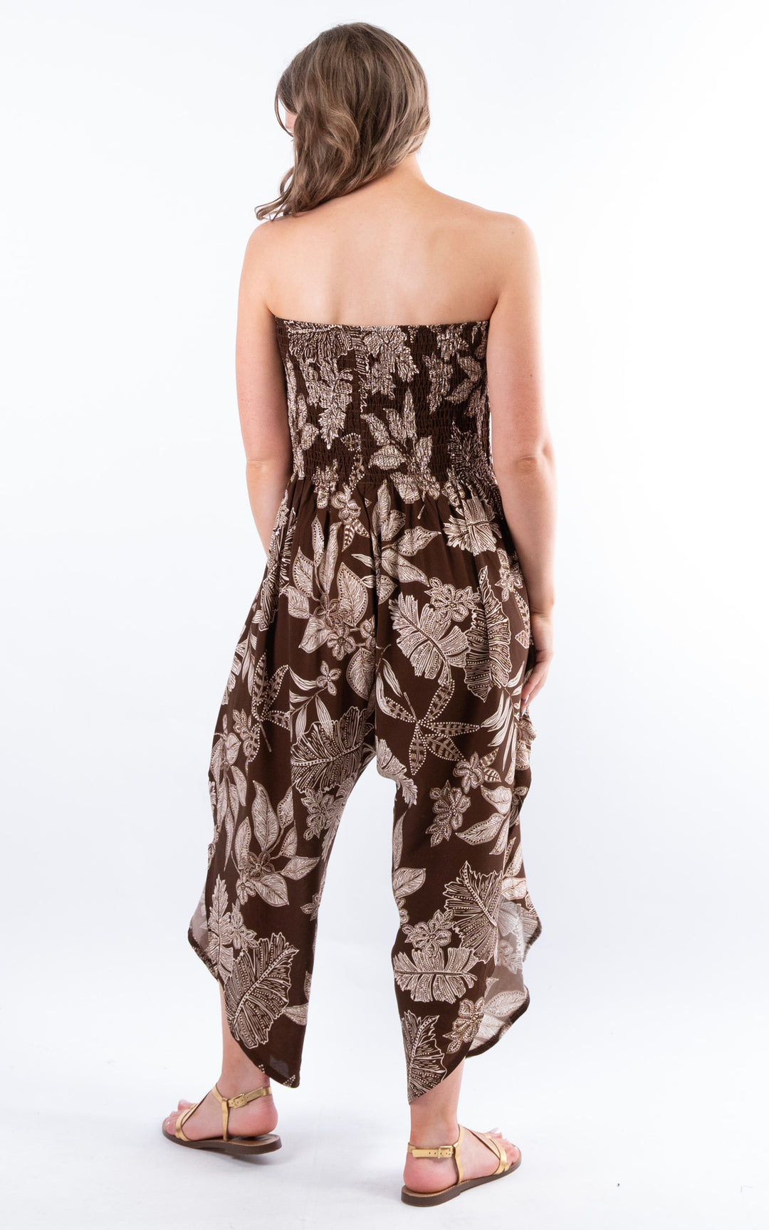 Yolanda Floral Jumpsuit | Chocolate