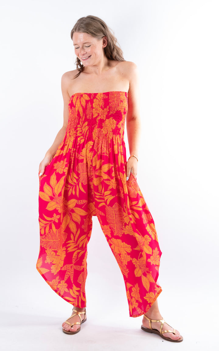 Yolanda Floral Jumpsuit | Hot Pink