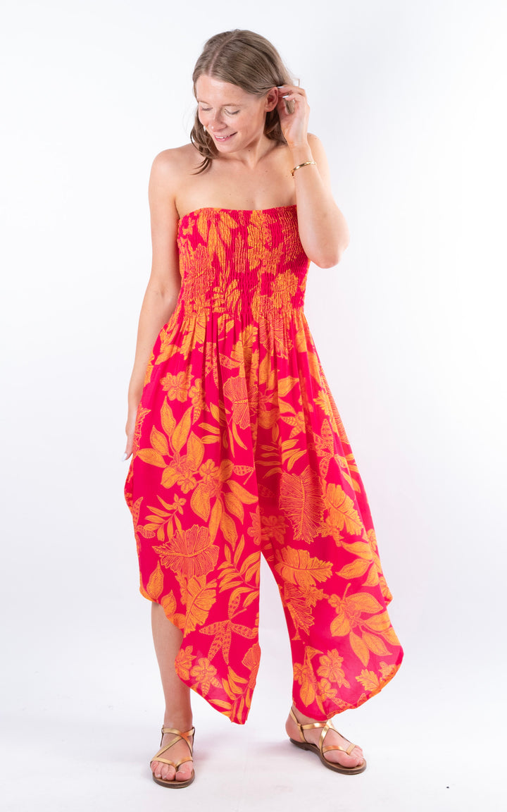Yolanda Floral Jumpsuit | Hot Pink