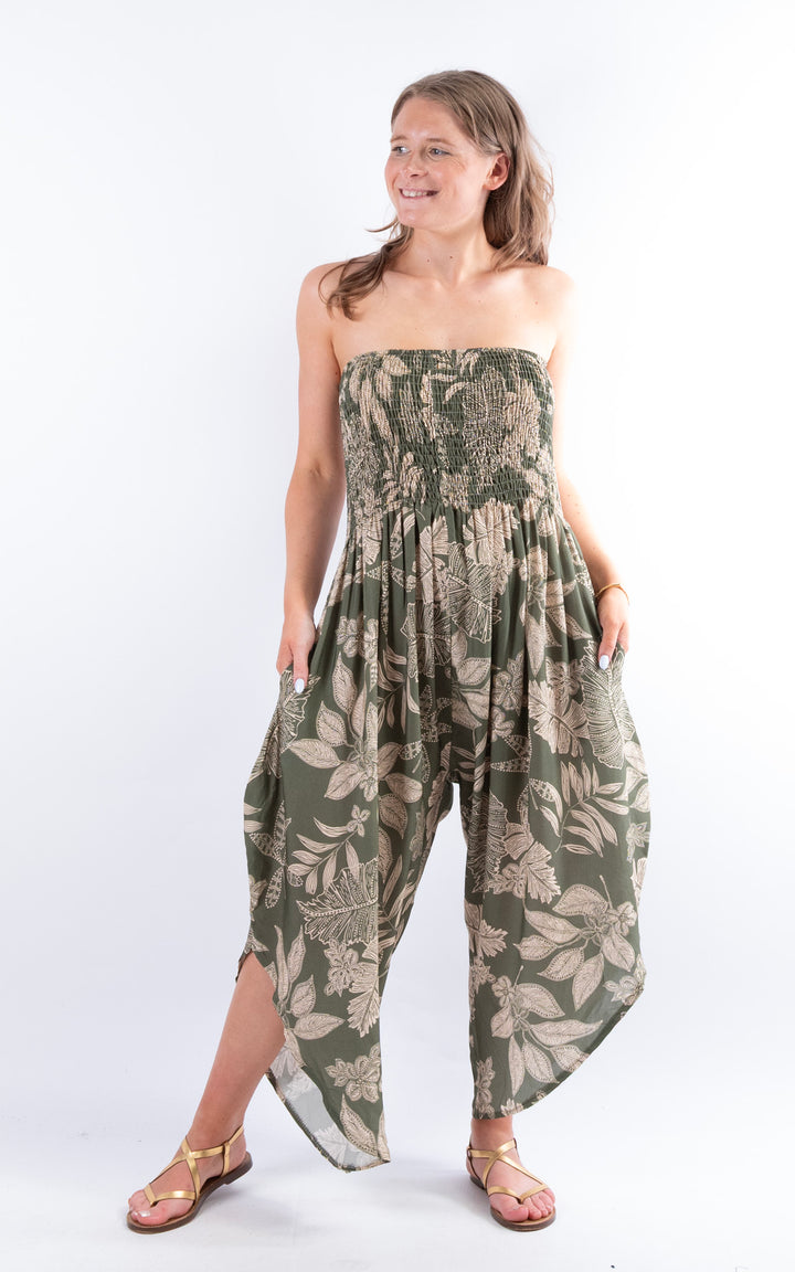 Yolanda Floral Jumpsuit | Khaki