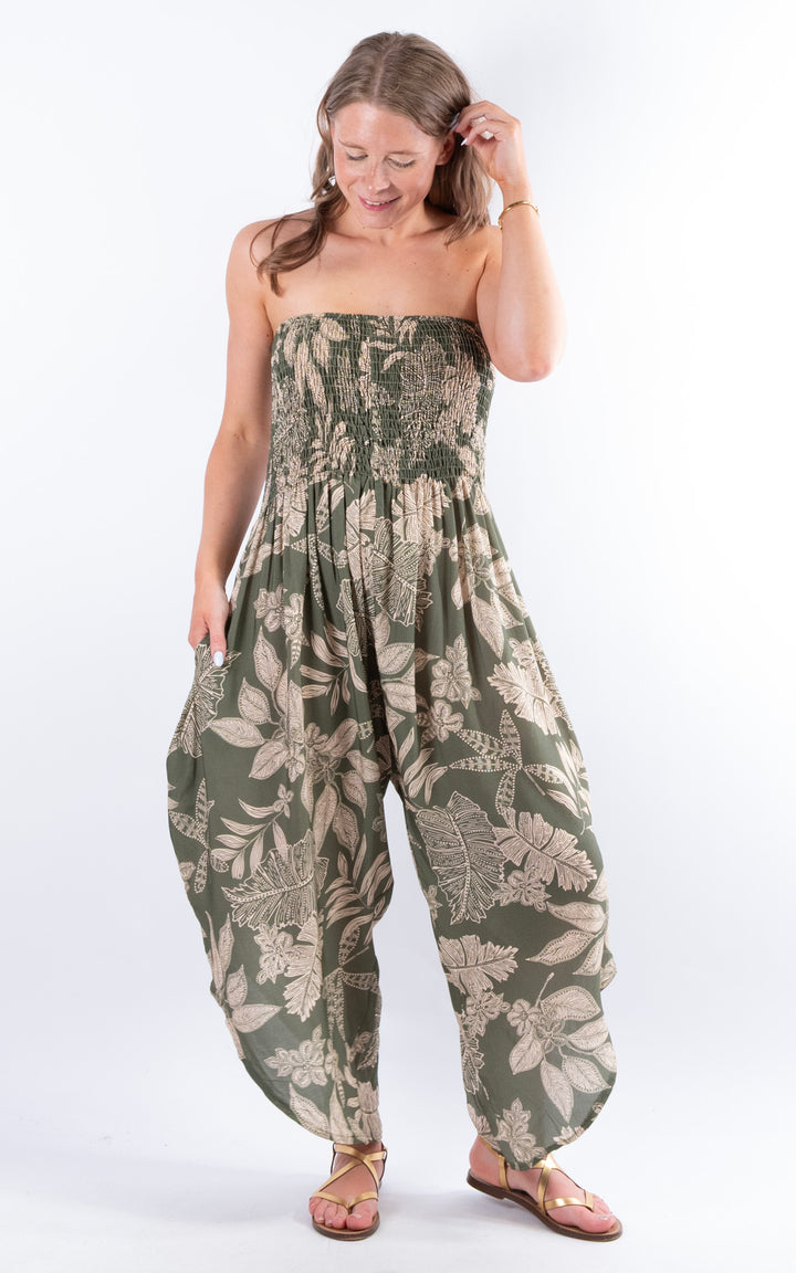 Yolanda Floral Jumpsuit | Khaki