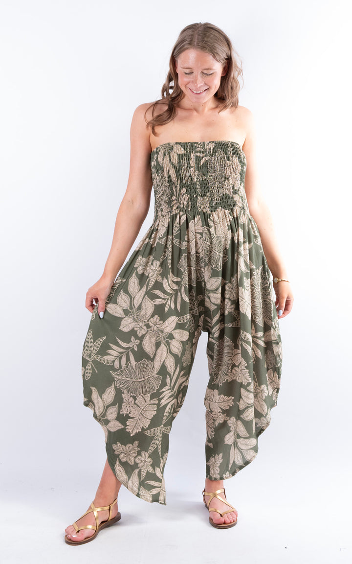 Yolanda Floral Jumpsuit | Khaki